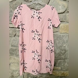 Ana & Rose Pink Embroidered Flower Dress Sz M. EUC. SUPER CUTE!
